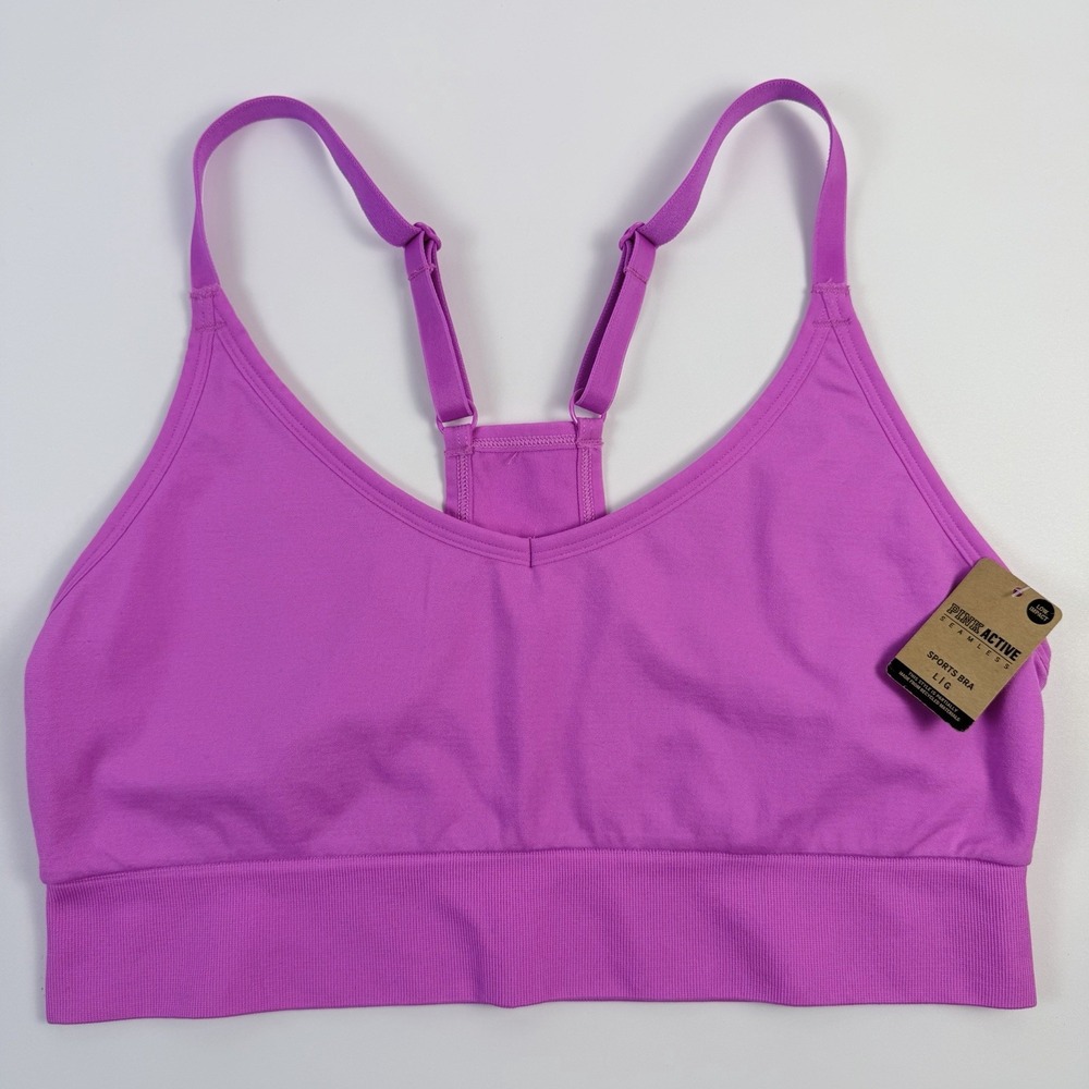 Lot of 3 Victoria's Secret PINK Soft Seamless Sports Bra Black-White-Pink L NWT - Picture 5 of 7